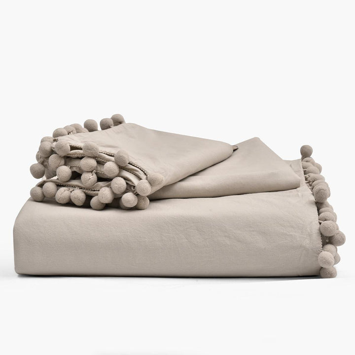 Ultra Soft Cotton Duvet Cover Set-Linen Pom - phfmart