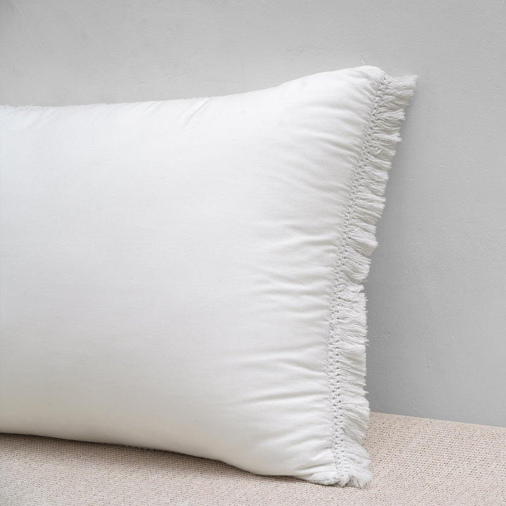 Ultra Soft Cotton Duvet Cover Set-White Tassel - phfmart